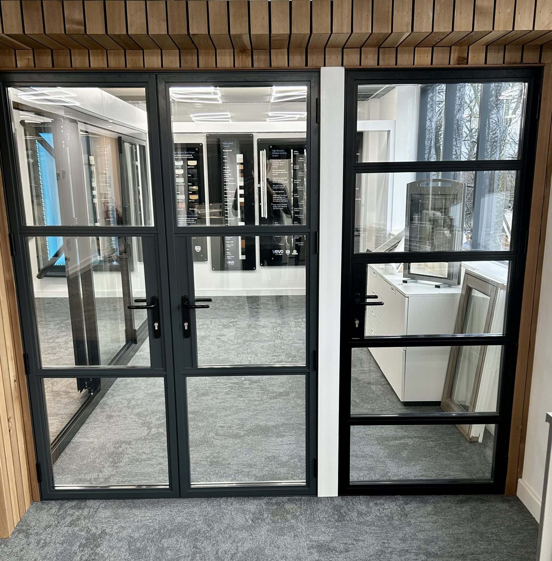 Riverside Bifolds Showroom aluminium slimline heritage doors
